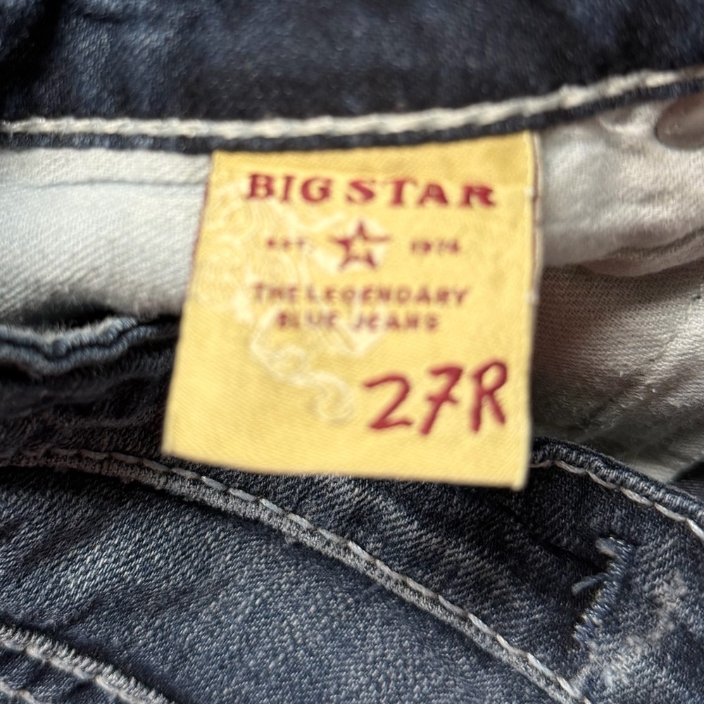 Big Star Size 27 Women's Dark Blue Flare Embellished Jeans - Picture 9 of 9